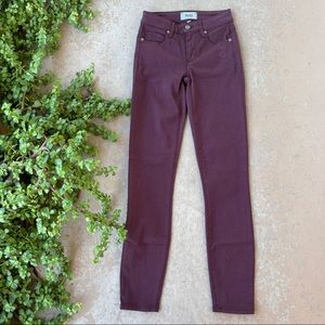 Paige Verdugo Ankle Maroon Skinny Jeans